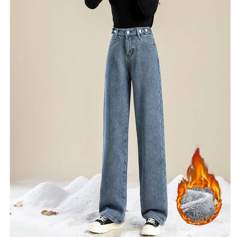 Lady Thermal Plush High Waist Jeans