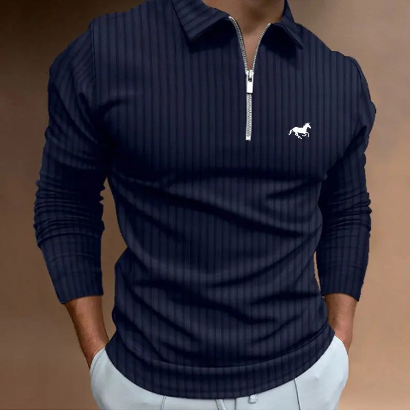 Men's Long Sleeved Zipper Polo Shirt Men's Casual Lapel Polo Shirt Fashionable Polo Shirt Casual Men's Polo Shirt Men's Top