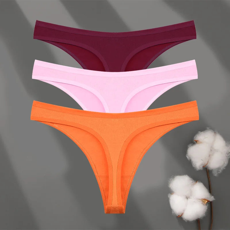 3Pset Cotton Seamless Panties Comfort Underwear for Women | Sport G-String Soft Lingerie