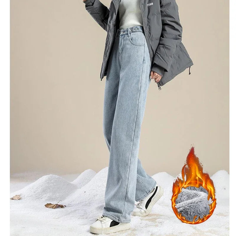 Lady Thermal Plush High Waist Jeans