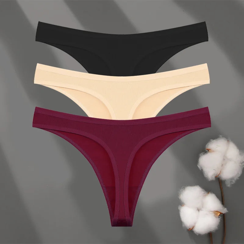 3Pset Cotton Seamless Panties Comfort Underwear for Women | Sport G-String Soft Lingerie
