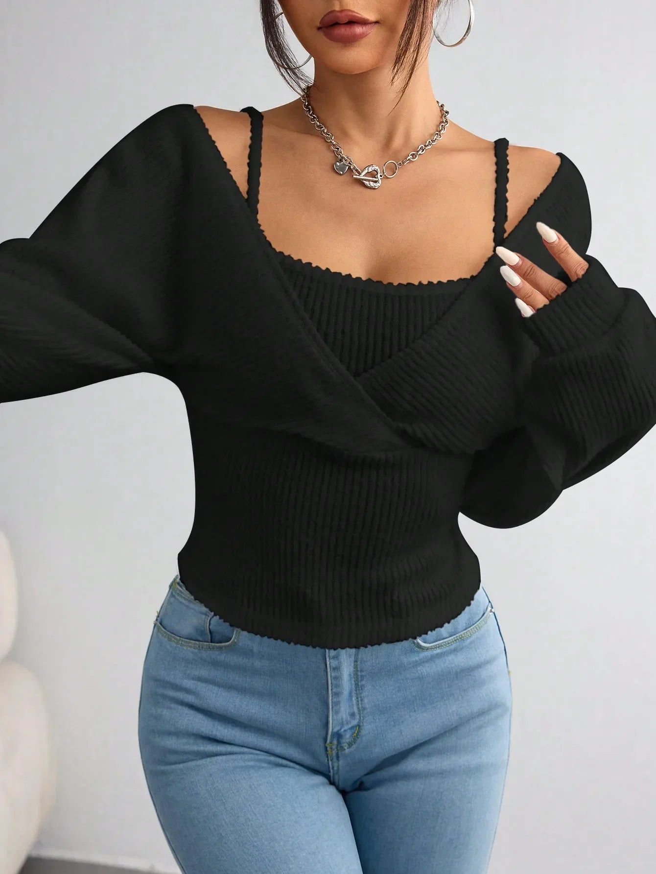 "Valentina" Off-Shoulder Knit