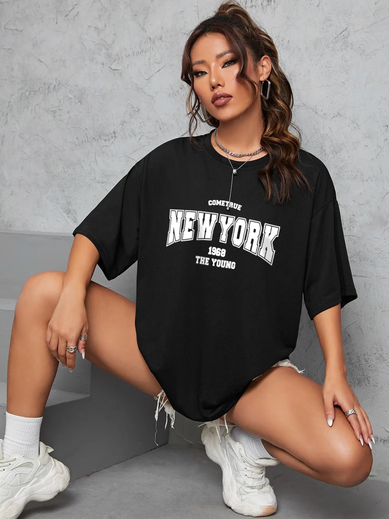 When 1968 The New York Is Young Cotton Woman Tshirts Oversize