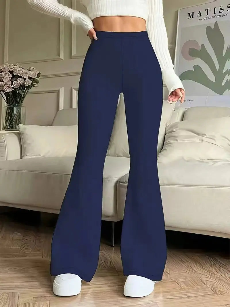 Women's High-Waisted Flared Pants Black