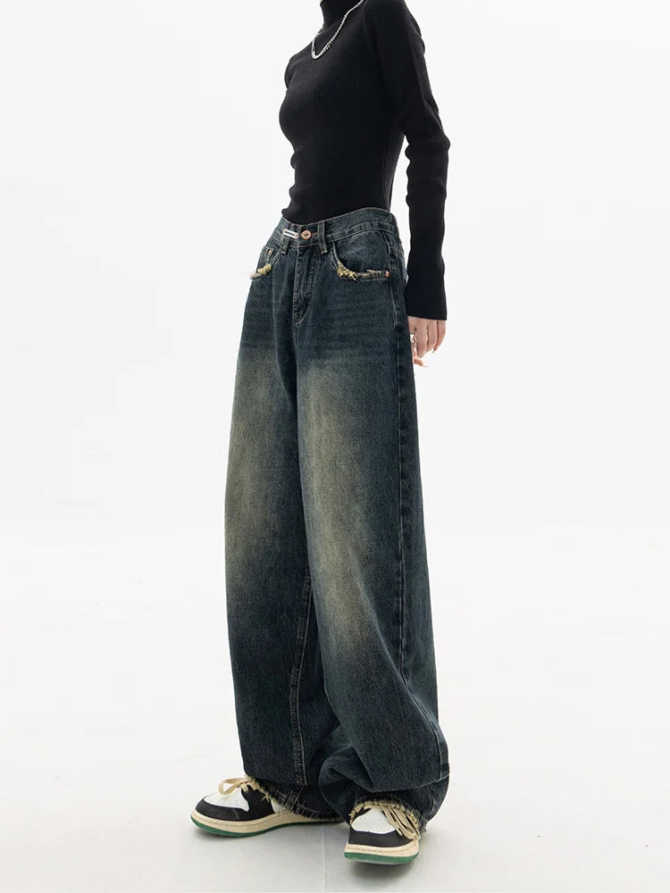 Wide Leg Jeans Women High Waist Denim Trousers Women