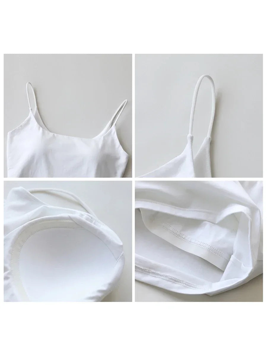 CHIC VEN Women's Tanks New Loose Short Camis Sleeveless Solid Crop Top Woman Clothing Spring Summer 2023