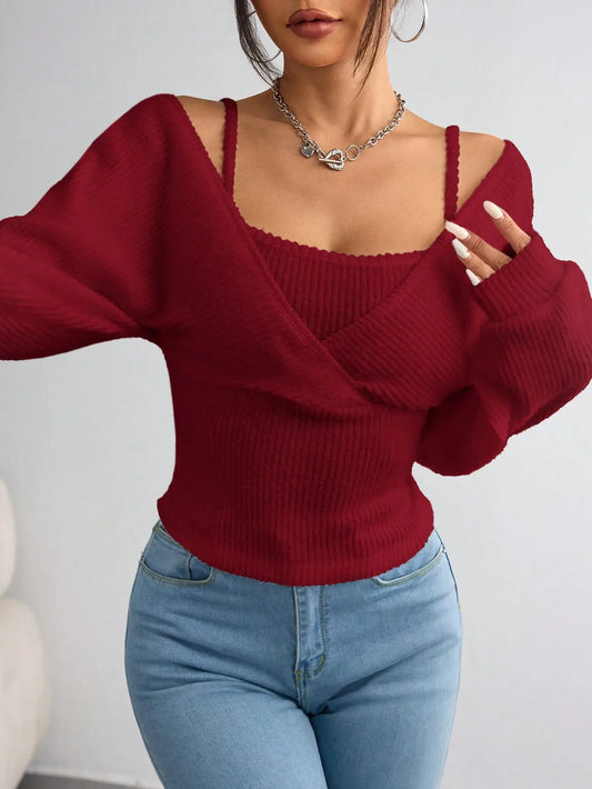 "Valentina" Off-Shoulder Knit