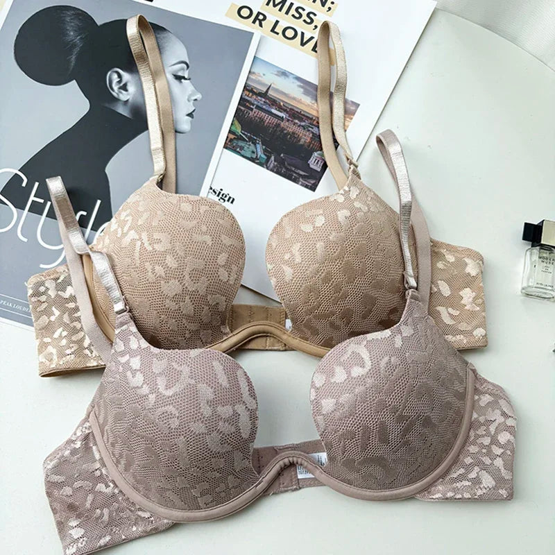 Women Invisible Deep U Lingerie Underwear Low Cut Push Up Bra