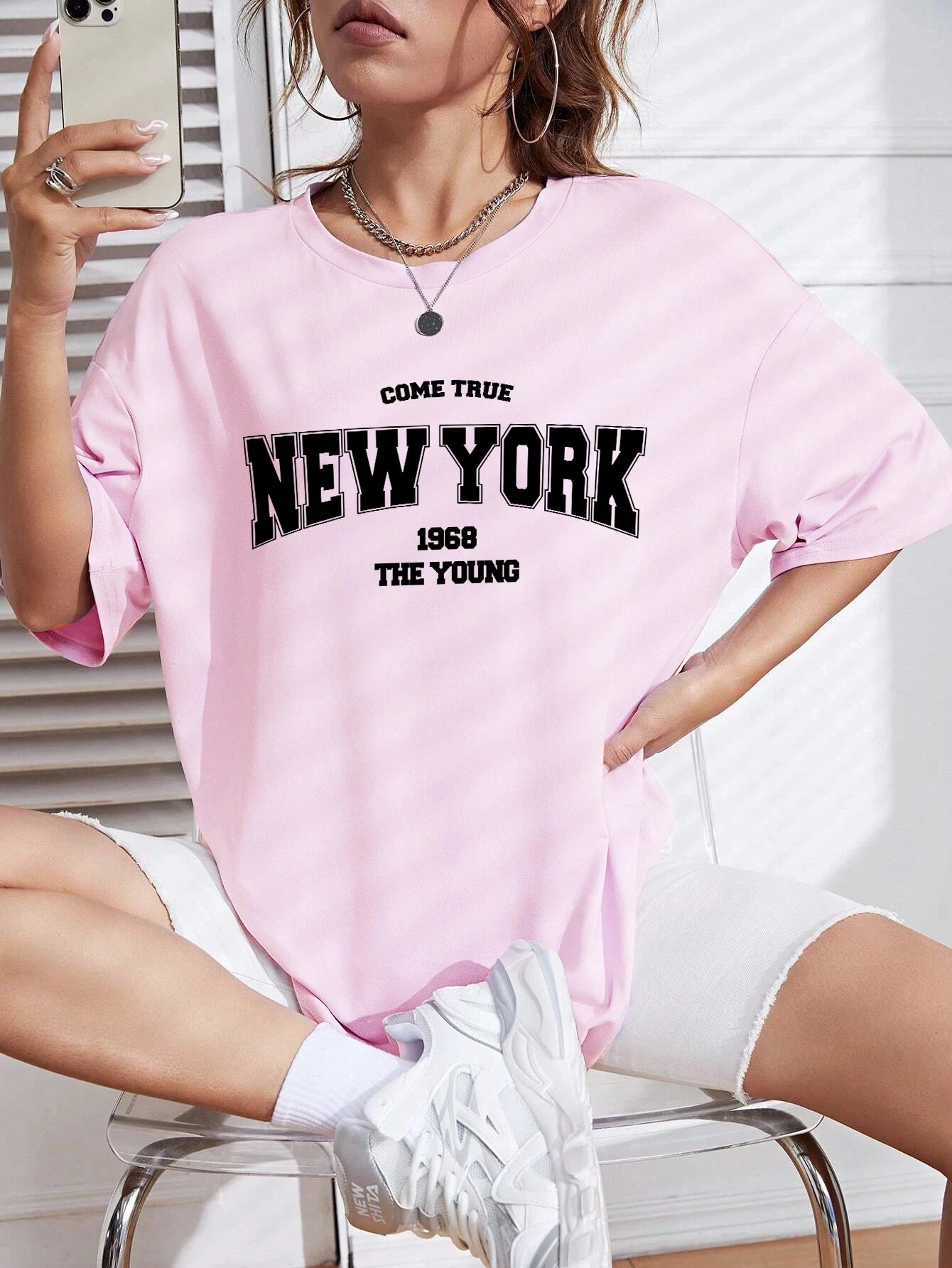 When 1968 The New York Is Young Cotton Woman Tshirts Oversize