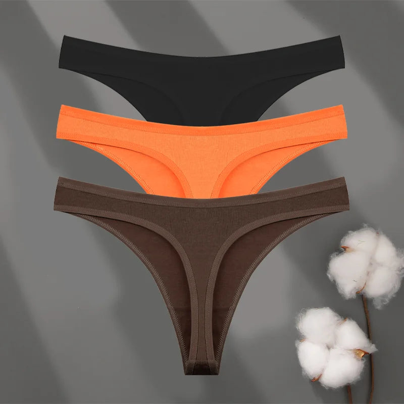 3Pset Cotton Seamless Panties Comfort Underwear for Women | Sport G-String Soft Lingerie