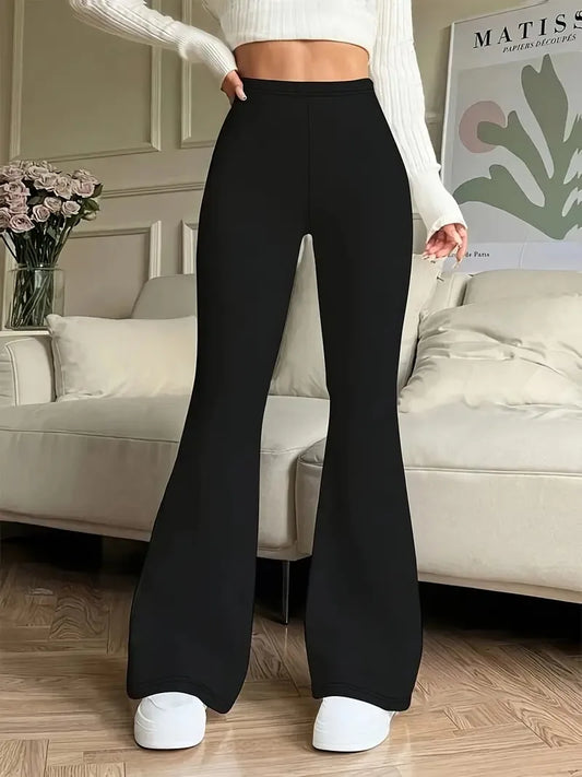 Women's High-Waisted Flared Pants Black