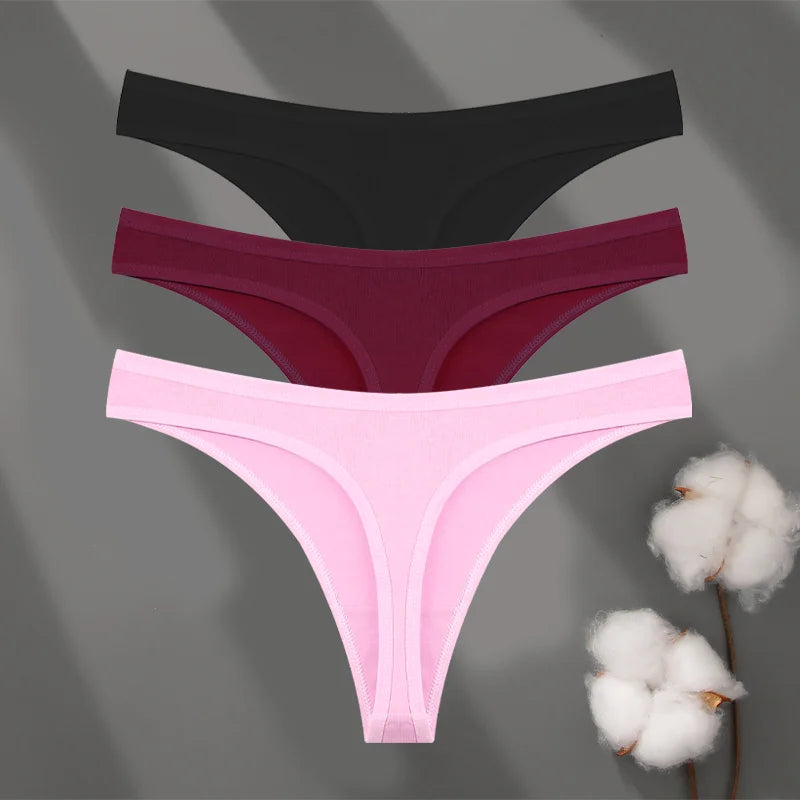 3Pset Cotton Seamless Panties Comfort Underwear for Women | Sport G-String Soft Lingerie