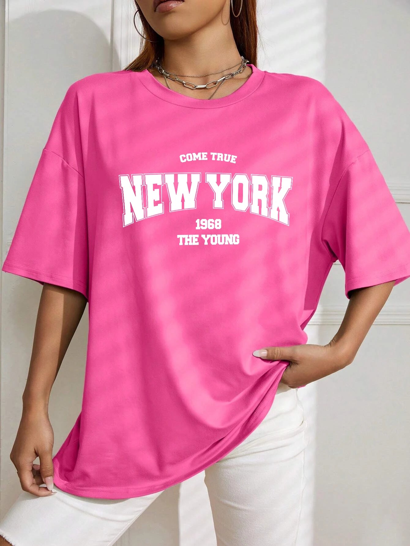 When 1968 The New York Is Young Cotton Woman Tshirts Oversize