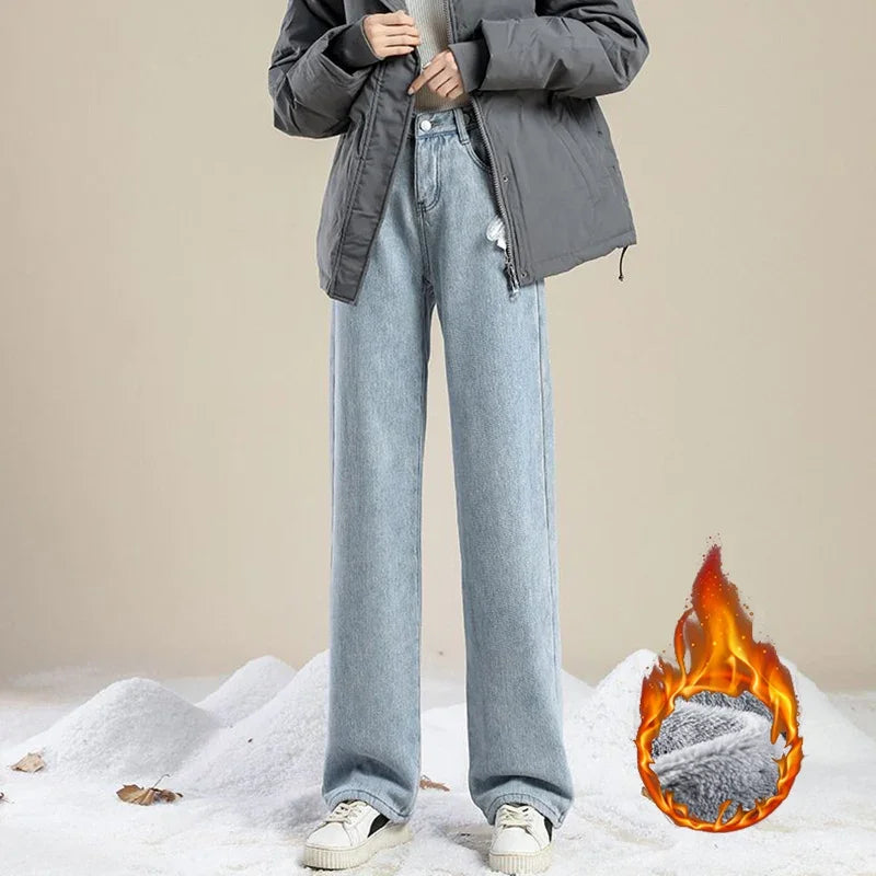 Lady Thermal Plush High Waist Jeans