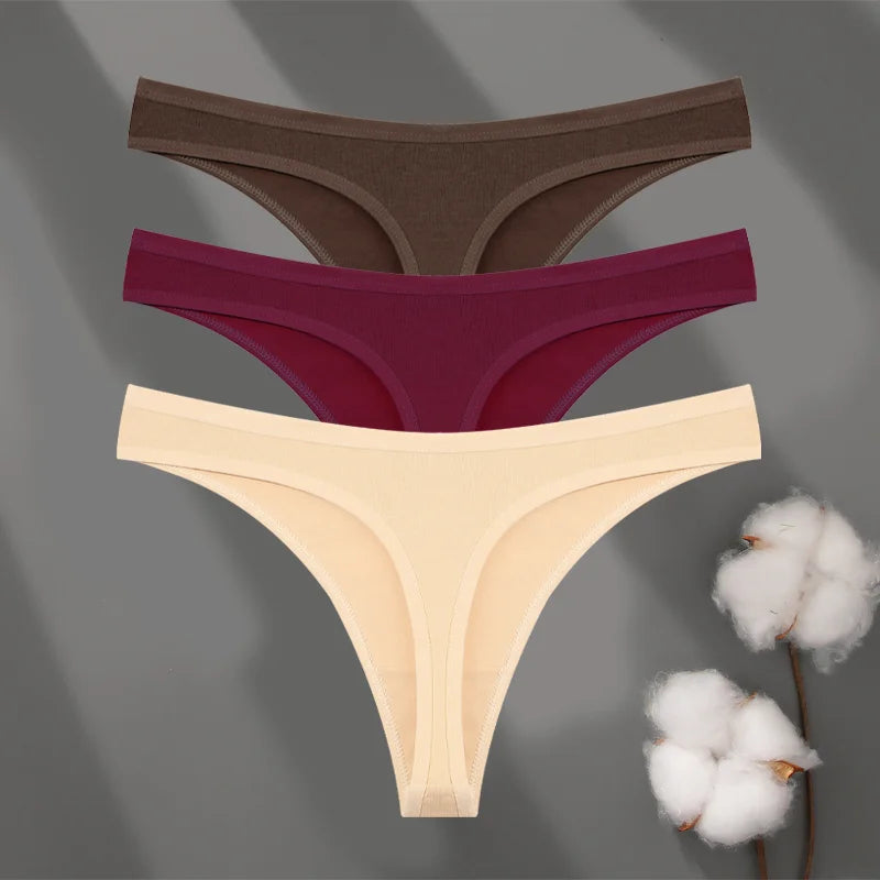 3Pset Cotton Seamless Panties Comfort Underwear for Women | Sport G-String Soft Lingerie