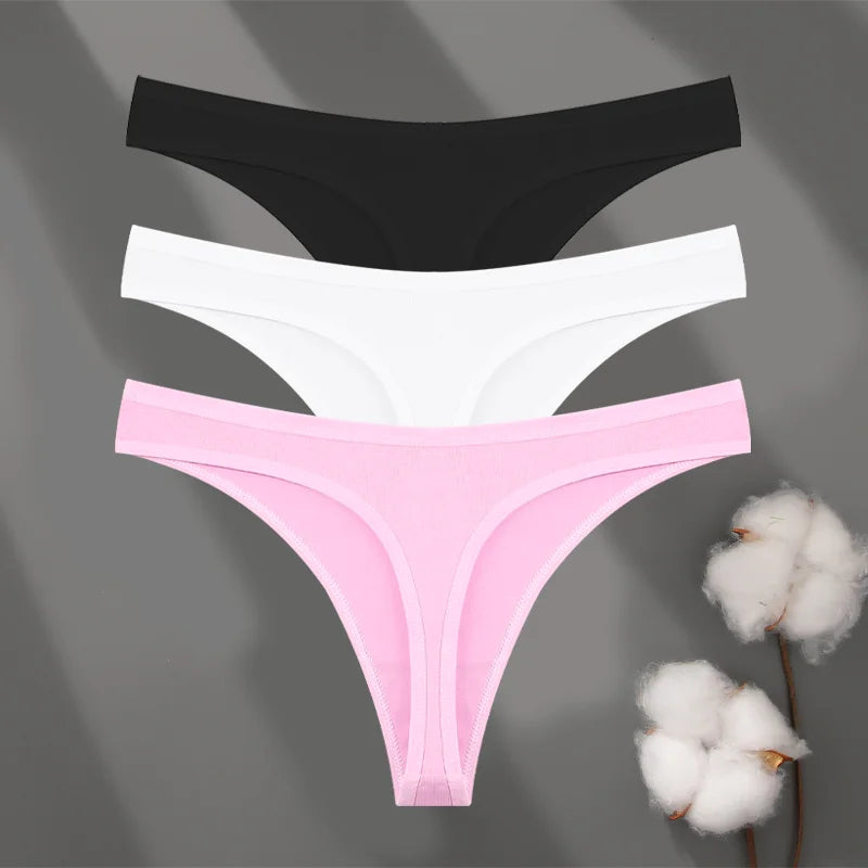 3Pset Cotton Seamless Panties Comfort Underwear for Women | Sport G-String Soft Lingerie