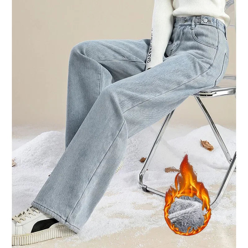 Lady Thermal Plush High Waist Jeans