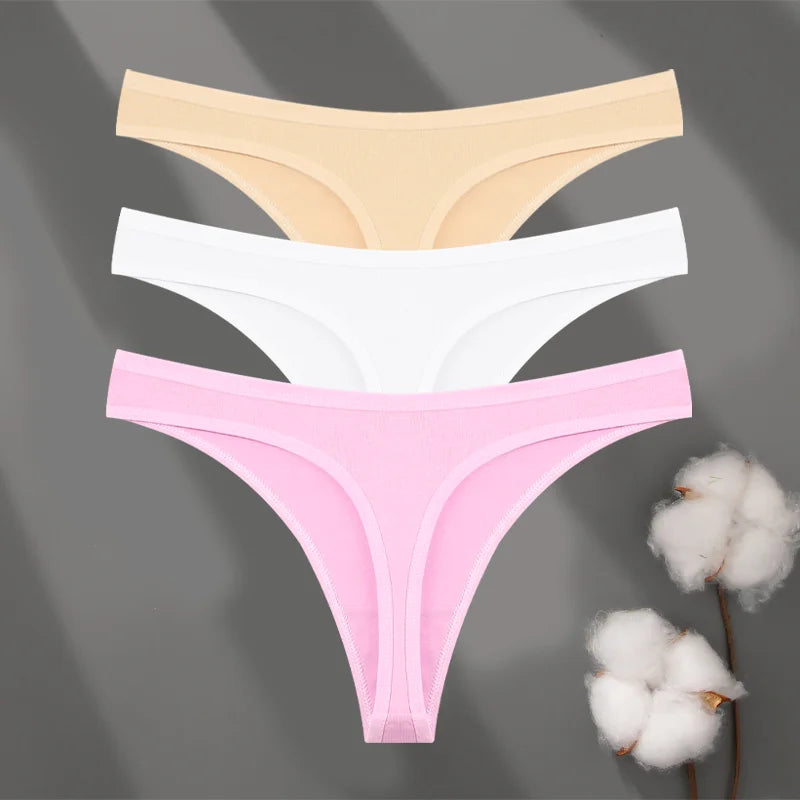 3Pset Cotton Seamless Panties Comfort Underwear for Women | Sport G-String Soft Lingerie