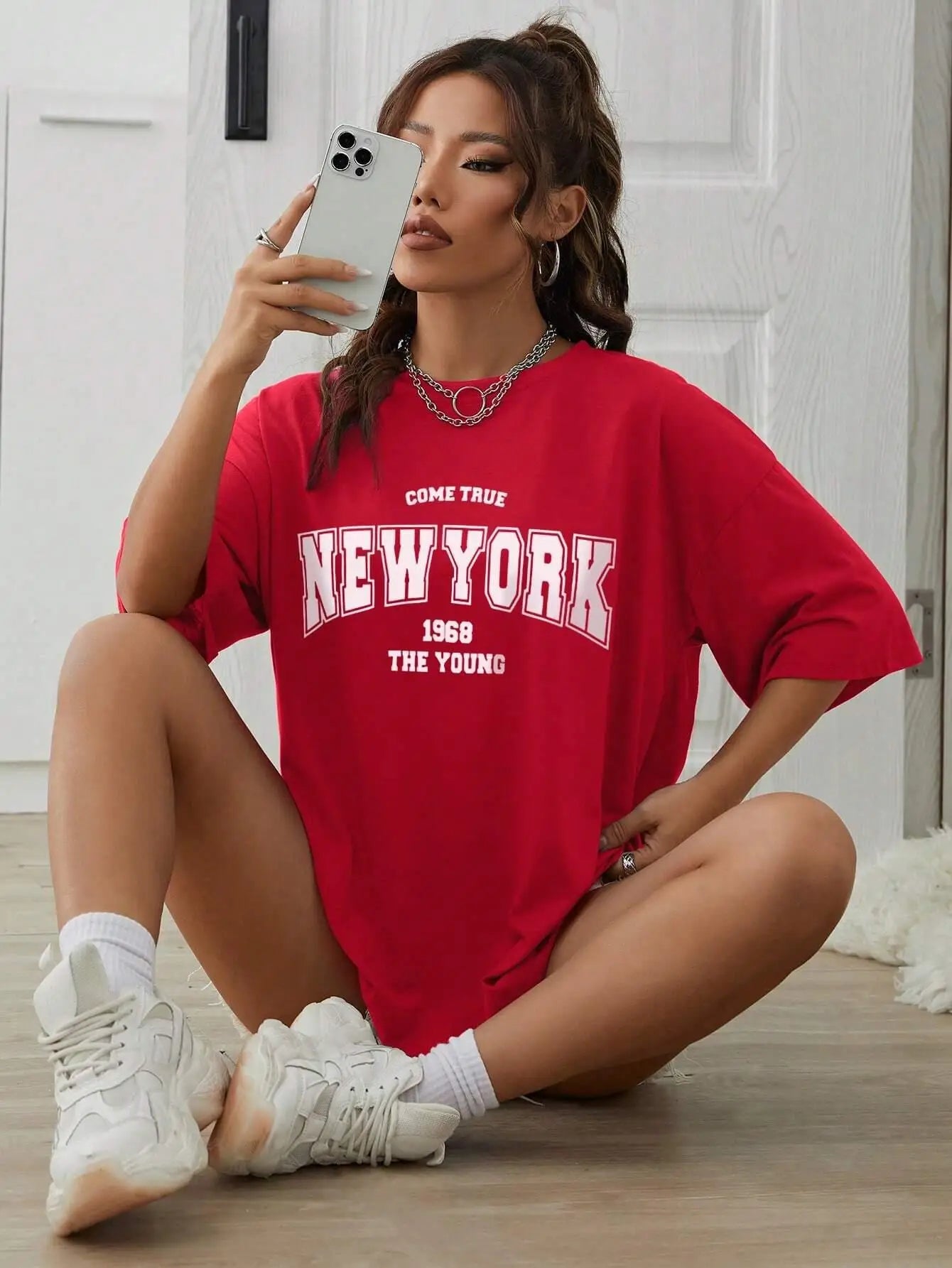 When 1968 The New York Is Young Cotton Woman Tshirts Oversize
