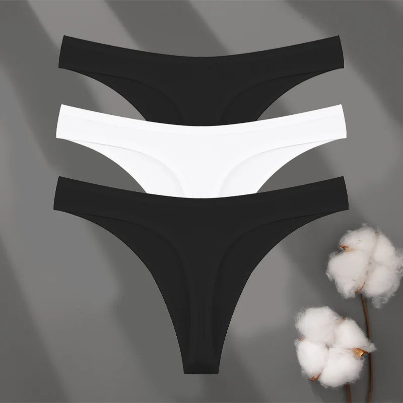 3Pset Cotton Seamless Panties Comfort Underwear for Women | Sport G-String Soft Lingerie
