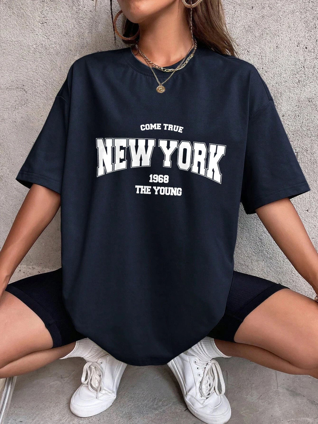 When 1968 The New York Is Young Cotton Woman Tshirts Oversize